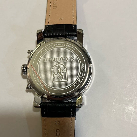 S Coifman Watch With 43mm Black Chronograph Face & Black Leather Band - Picture 2 of 5